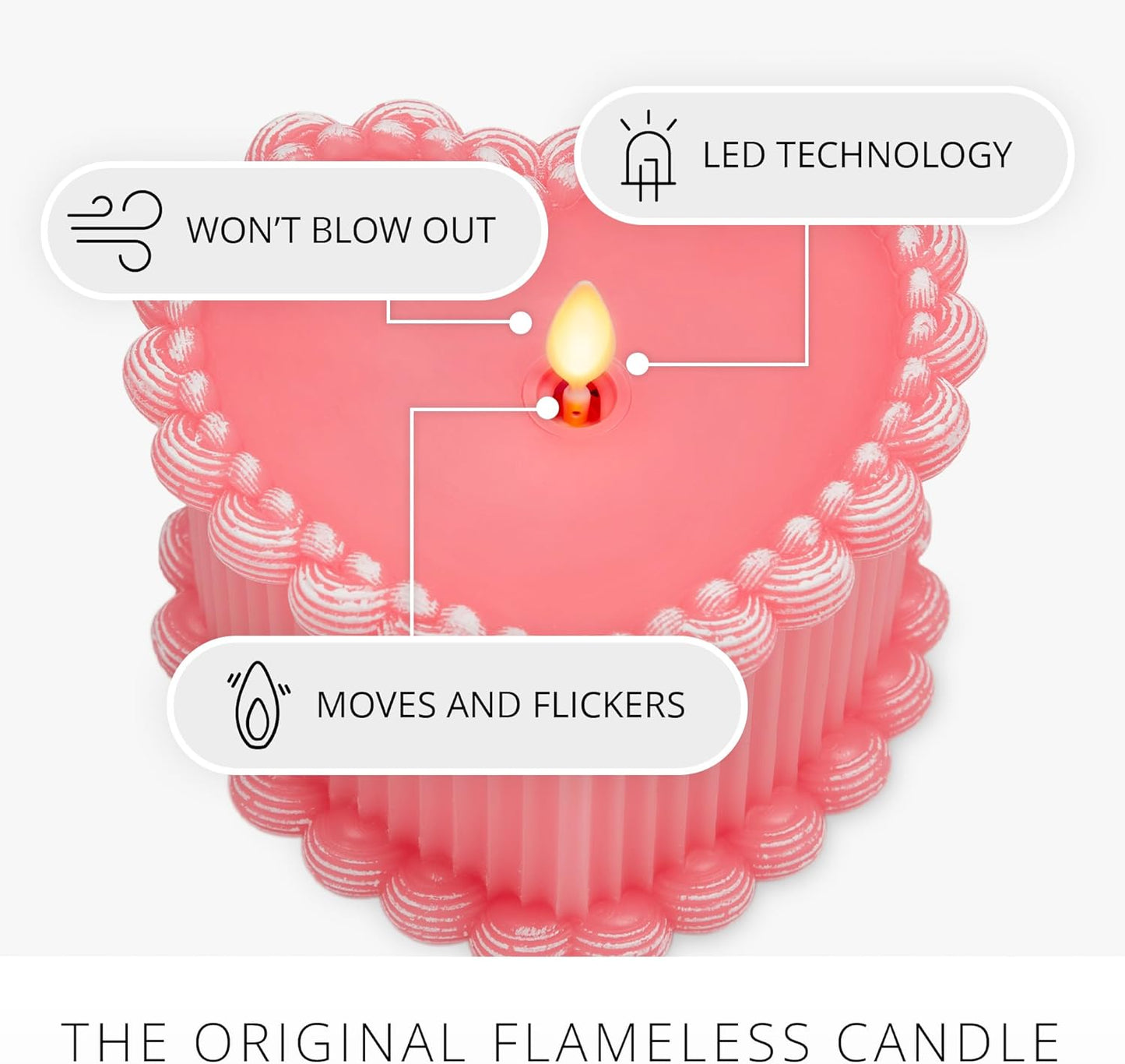 Luminara Flameless Battery Operated LED Candle for Decor, 5.3"x4.5" - Sweet Pink (Used)