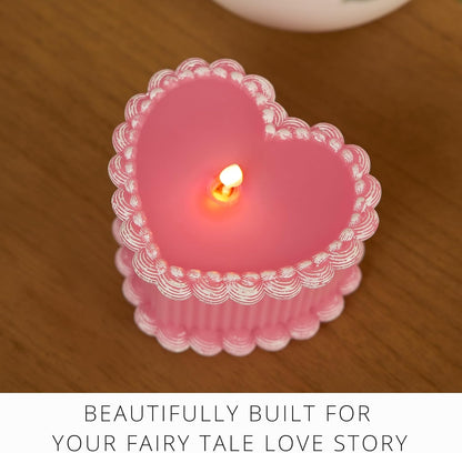 Luminara Flameless Battery Operated LED Candle for Decor, 5.3"x4.5" - Sweet Pink (Used)