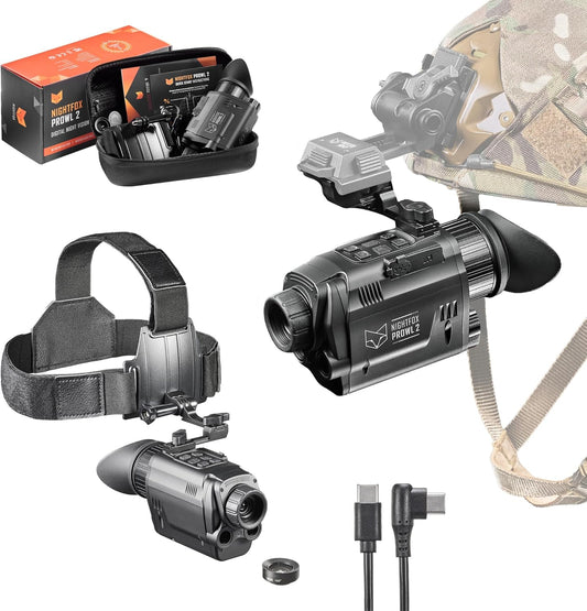 Nightfox IP65 Waterproof Prowl 2 Night Vision Goggles with Wide Angle Lenses (Used)