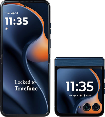 Tracfone Motorola Moto Razz 2025 256GB+8GB 6.9" Locked Smartphone, Gibraltar Sea (Like New)