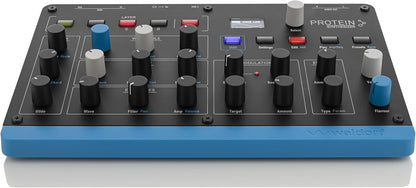 Waldorf Protein 8-Voice Wavetable Synthesizer, 8 Voices, 4 Layers - Black/Blue (Like New)