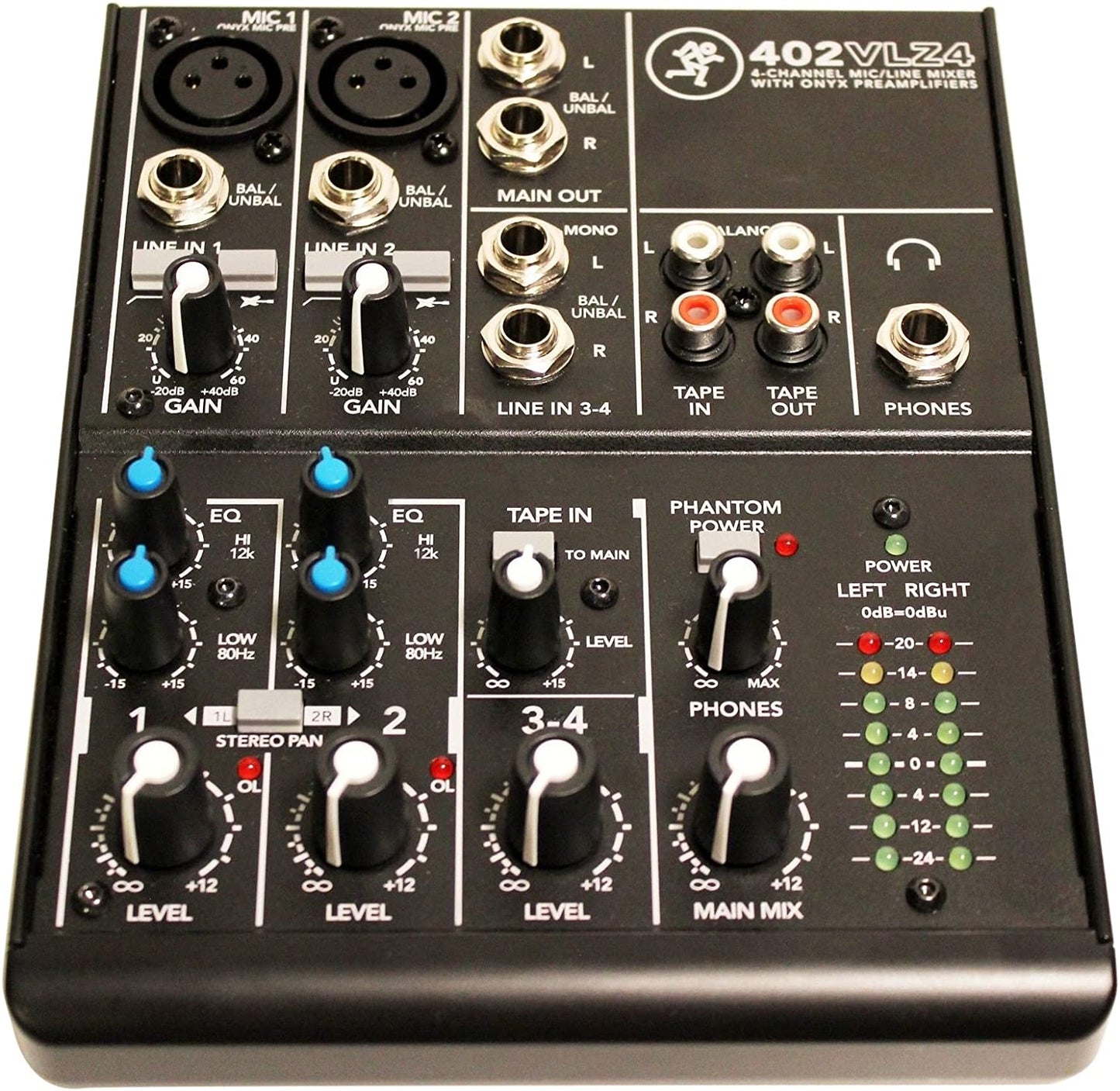 Mackie (402VLZ4) 4-Channel Ultra Compact Mixer with High Quality Onyx Preamps (Like New)