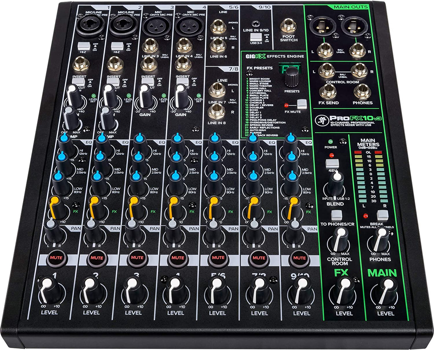 Mackie ProFX10v3 Series 10-Channel Professional Effects Mixer w/USB, Unpowered- (Used)